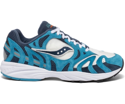 Tenis Saucony Grid Azura 2000 Unisexo Zapatos Originales Denim / Capri / Blancas México MX-437-QS